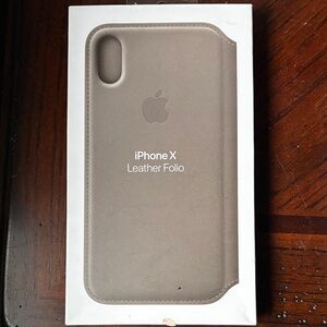 Apple iPhone X Leather Folio - Taupe